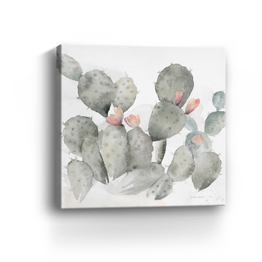 Cactus Garden Gray Blush I Canvas Giclee